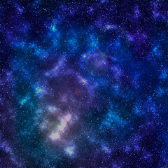 fondo espacial cósmico con estrellas nebulosas cielo azul