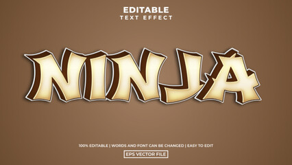 Vintage ninja text style, editable text effect design template © Toing