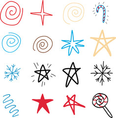 Set of Christmas doodles. vector illustration