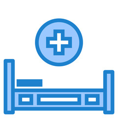 Obraz premium Bed blue style icon