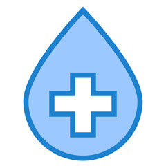 Blood drop blue style icon