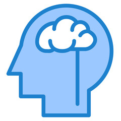 Brain blue style icon