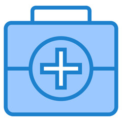 First aid kit blue style icon