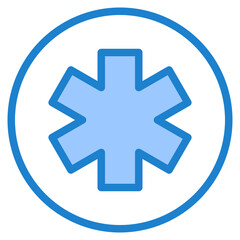 Medical sign blue style icon