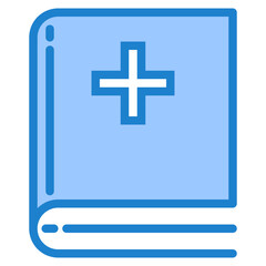 Fototapeta premium Medical book blue style icon
