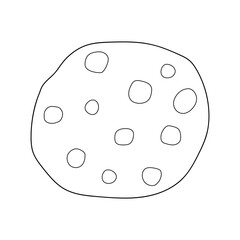 simple flat cookie with chocolate chips black line