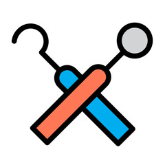 Dentist color line style icon