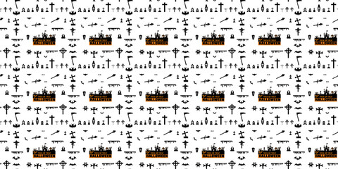 Happy halloween seamless pattern vector party invitation background