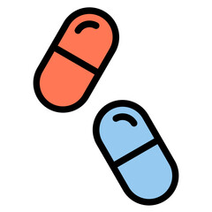 Pills color line style icon