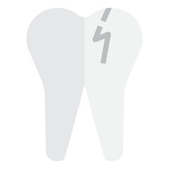 Broken tooth flat style icon