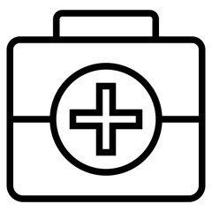 First aid kit outline style icon