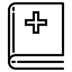 Obraz premium Medical book outline style icon