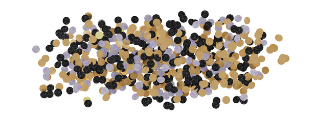 Gold confetti background, isolated on transparent background