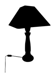 Bed Lamp Silhouette Isolation