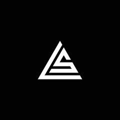 logo letter ls triangle shape monogram vector design