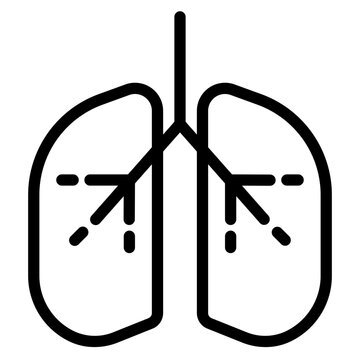 Lungs Outline Style Icon