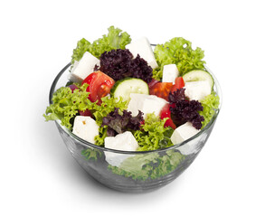 Fresh tasty vegetable salad in bowl