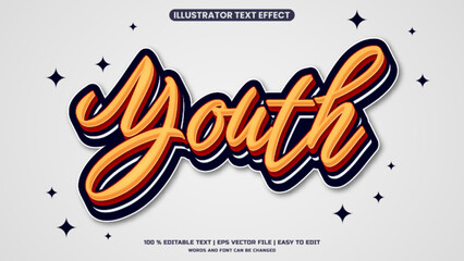 Modern youth graffiti text style ,editable text effect design template
