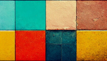 Colorful tiles in pop art style