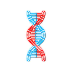 DNA Badge, icon, stamp, logo on dark background. Vector illustration.