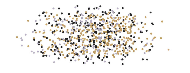 Glittering confetti on a transparent background. Holiday, birthday and Christmas decoration