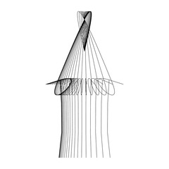 abstract black and white with shape on white background