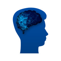 Obraz premium Cartoon icon on blue backdrop. Creative idea. Cartoon vector illustration. Cloud network. Technology network vector illustration. Future technology.