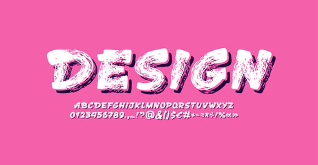 Handwritten font, grunge alphabet, hand drawn typeface in style of comics, vector illustration 10EPS