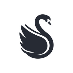 silhouette Swan Flapping wings logo