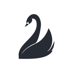 silhouette Swan Flapping wings logo