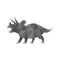 Polygonal triceratops dinosaur logo icon vector illustration © nurazizahku94