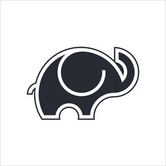 Elephant outline logo, simple vector illustration of the elephant.