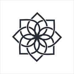 Fototapeta premium Logo Connected Geometric Leaf Shape