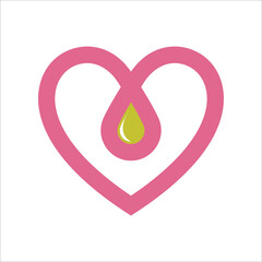 Heart water drop inside Logo design vector template.