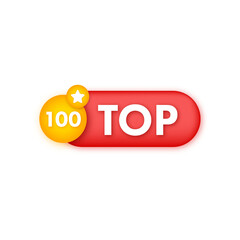 Top 100 - Top Three vector colorful speech bubble