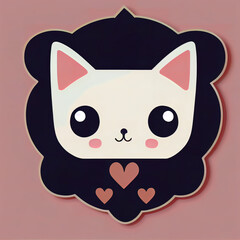 Fototapeta premium Cartoon cat character icon logo 3d illustrated 