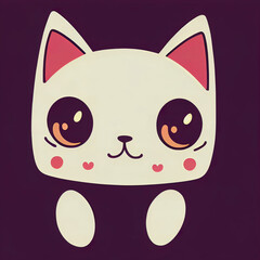 Cartoon cat character icon logo 3d illustrated
