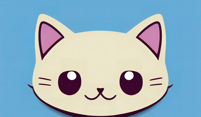 Fototapeta premium Cartoon cat character icon logo 3d illustrated 