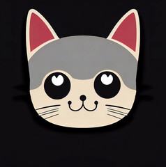 Cartoon cat character icon logo 3d illustrated
