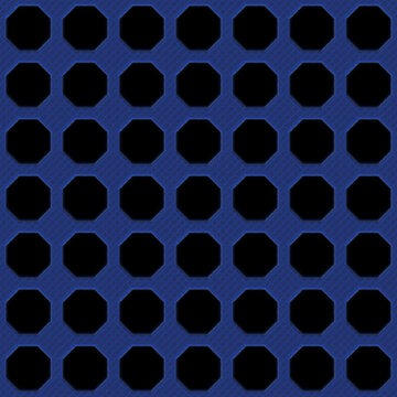 Blue nano suit textile seamless texture with oxagon holes.
