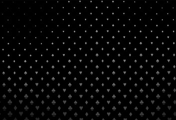 Dark silver, gray vector pattern with symbol of cards.