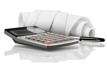 Calculator finance paper tape adding calculating accounting