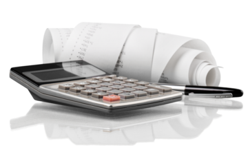 Calculator finance paper tape adding calculating accounting