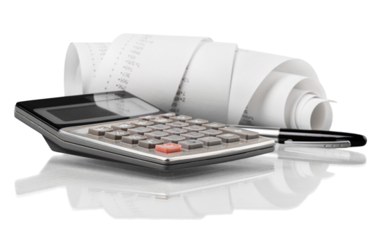 Calculator finance paper tape adding calculating accounting