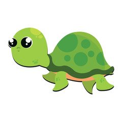 Isolated cute turtle character sketch icon Vector