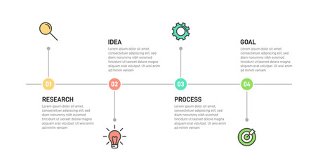 Vertical infographic design with icons and 4 options or steps. Thin line. Infographics business concept. Can be used for info graphics, flow charts, presentations, mobile web sites, printed materials.