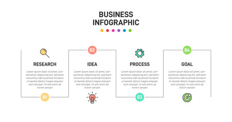 Vertical infographic design with icons and 4 options or steps. Thin line. Infographics business concept. Can be used for info graphics, flow charts, presentations, mobile web sites, printed materials.