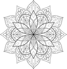 Adult coloring page Mandala.Hand drawn illustration.ornament design for coloring page