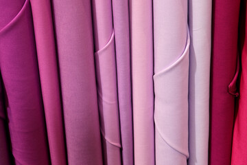 Obraz premium fabrics and cloth for sale in the haberdashery tailor shop for the creation of clothes