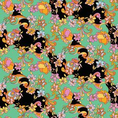 FLORAL WAVY SEAMLESS PATTERN IN VECTOR FILE